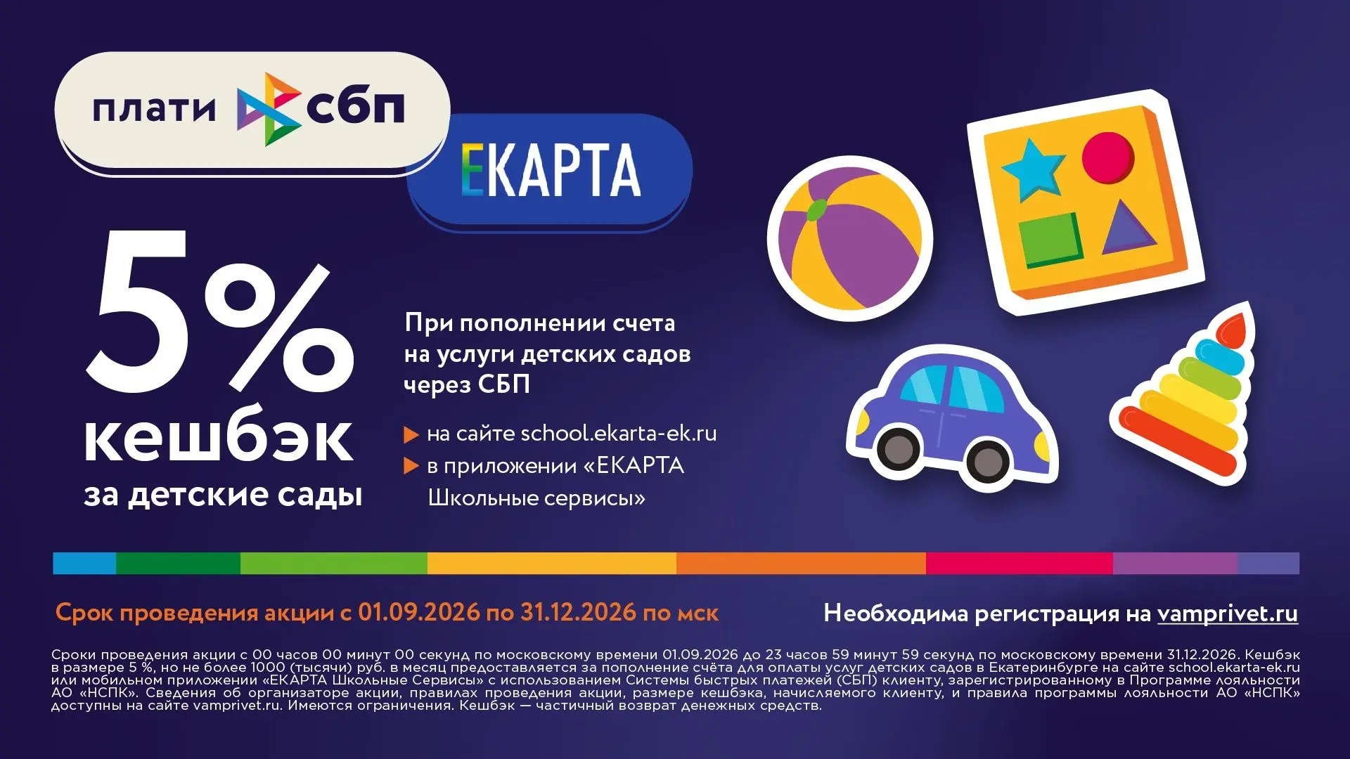 При оплате услуг детских садов через СБП  можно получить кешбэк 5%