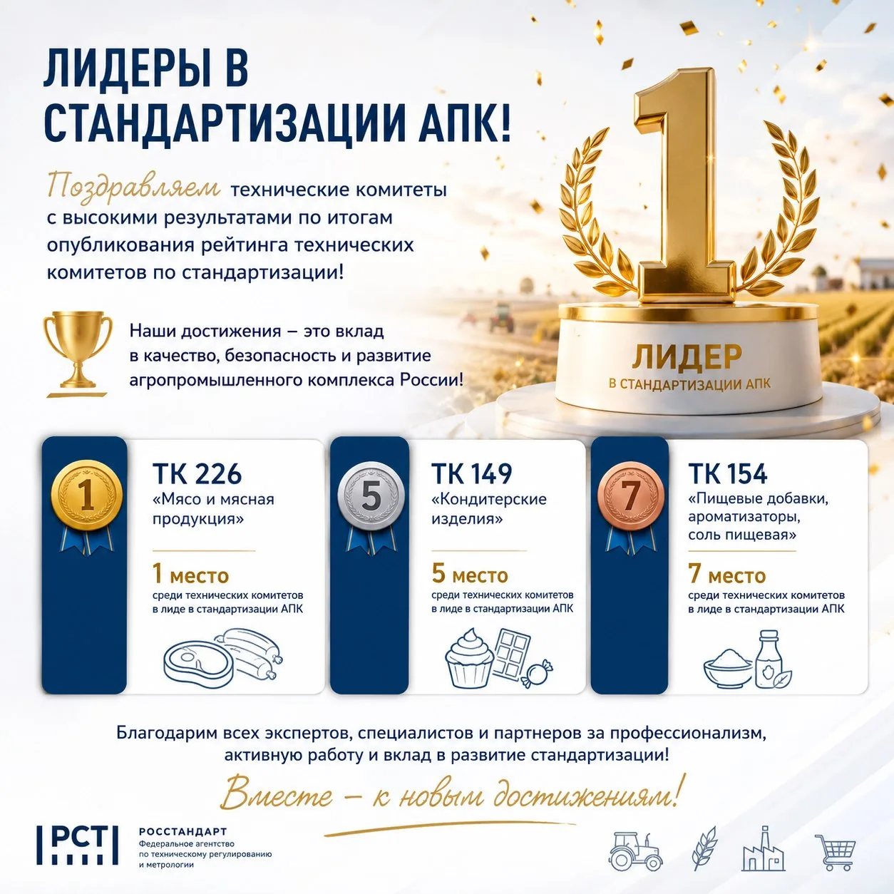 🏆 Лидеры в стандартизации АПК!

Поздравляем технические комитеты по стандартизации с высокими резул