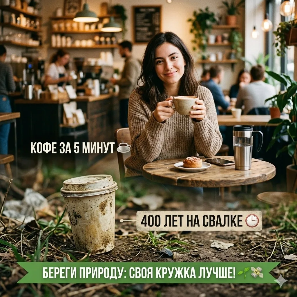Один стаканчик – 400 лет разложения: правда о бумажных стаканах☕

Вы когда-нибудь задумывались, что 