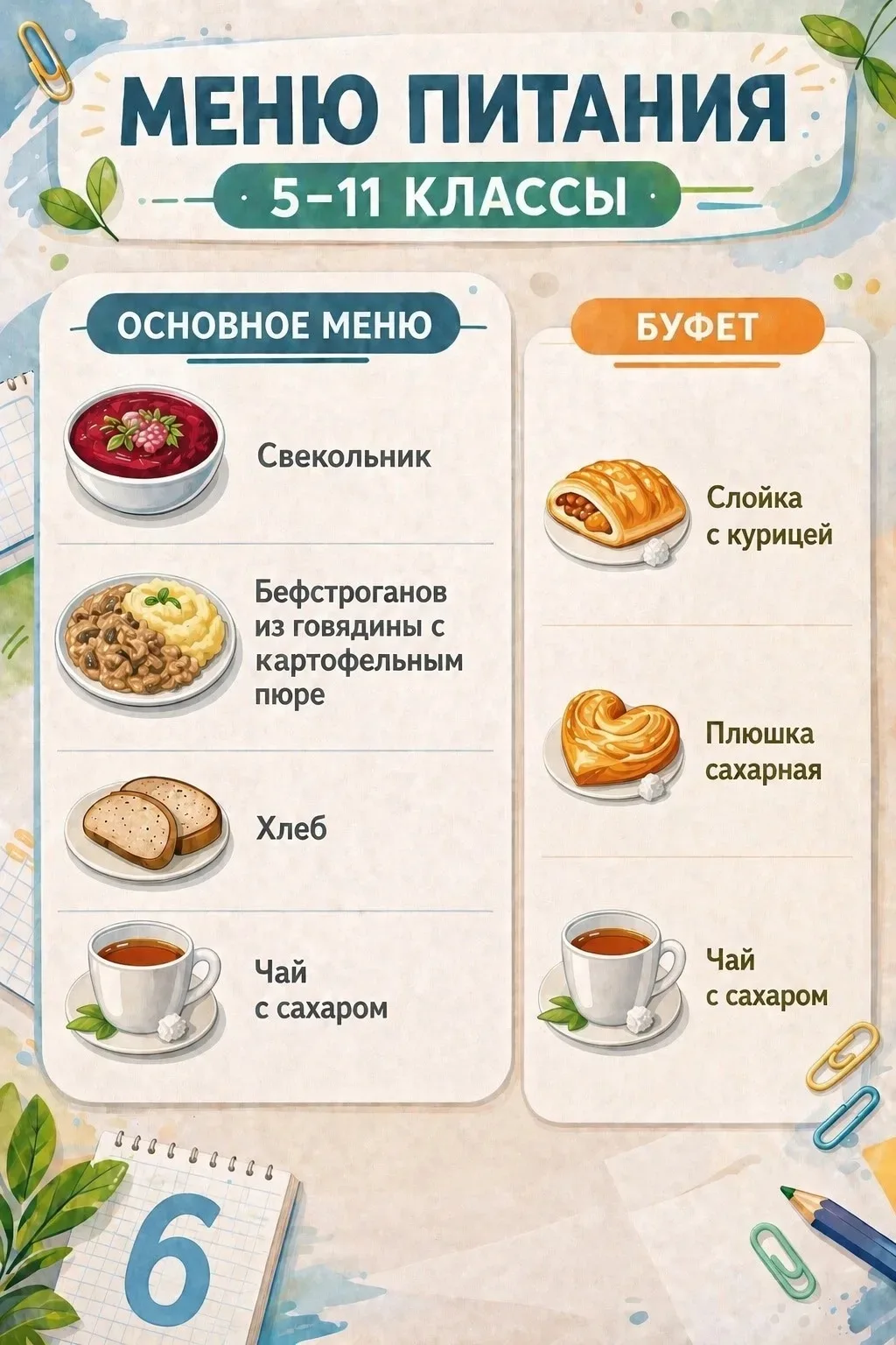 Вкусный и сбалансированный обед