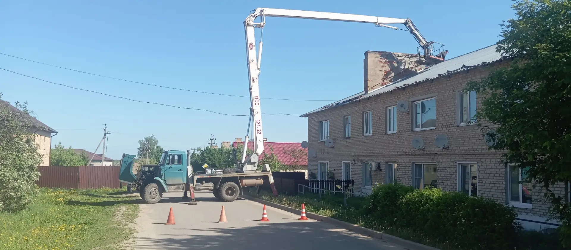 ООО "Думиничская управляющая компания" произвела восстановление вентиляционной трубы на...