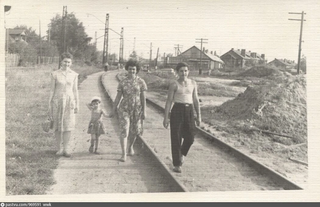 Начало Фрязинской ветки от станции Болшево, ~1962 год
