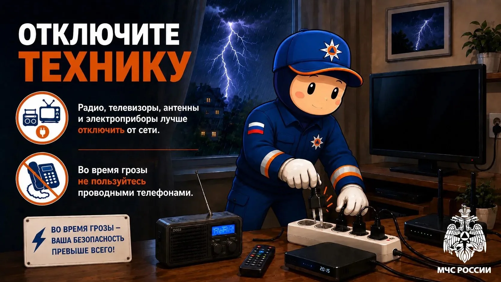 ⚡️ Гроза ошибок не прощает

Собрали главные правила безопасности в карточках: где укрыться, чего изб