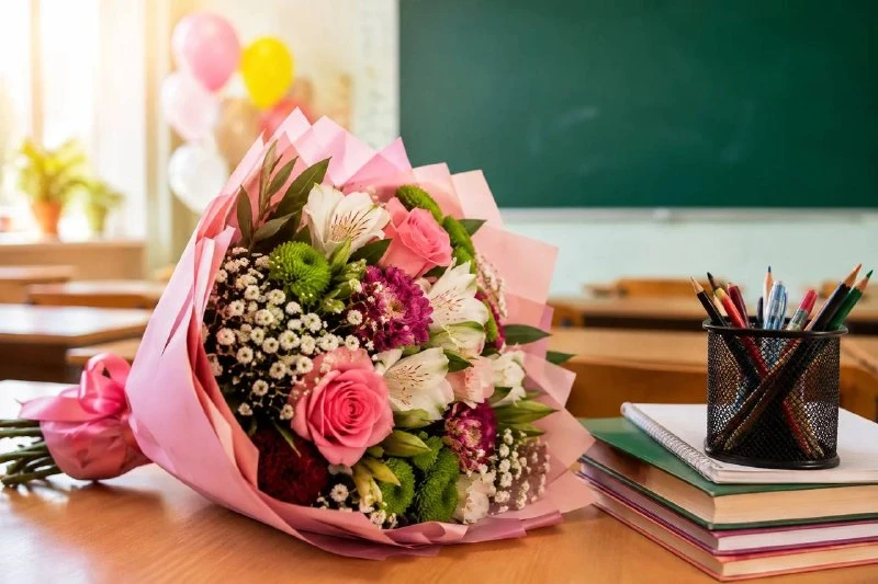 💐 Букет цветов остается главным подарком на День учителя. Его планируют дарить 43% рос...
