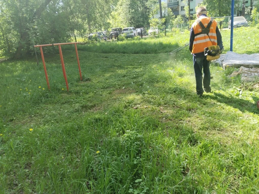 🌿 В летний период уделяем особое внимание благоустройству придомовых территорий: регулярно проводим 