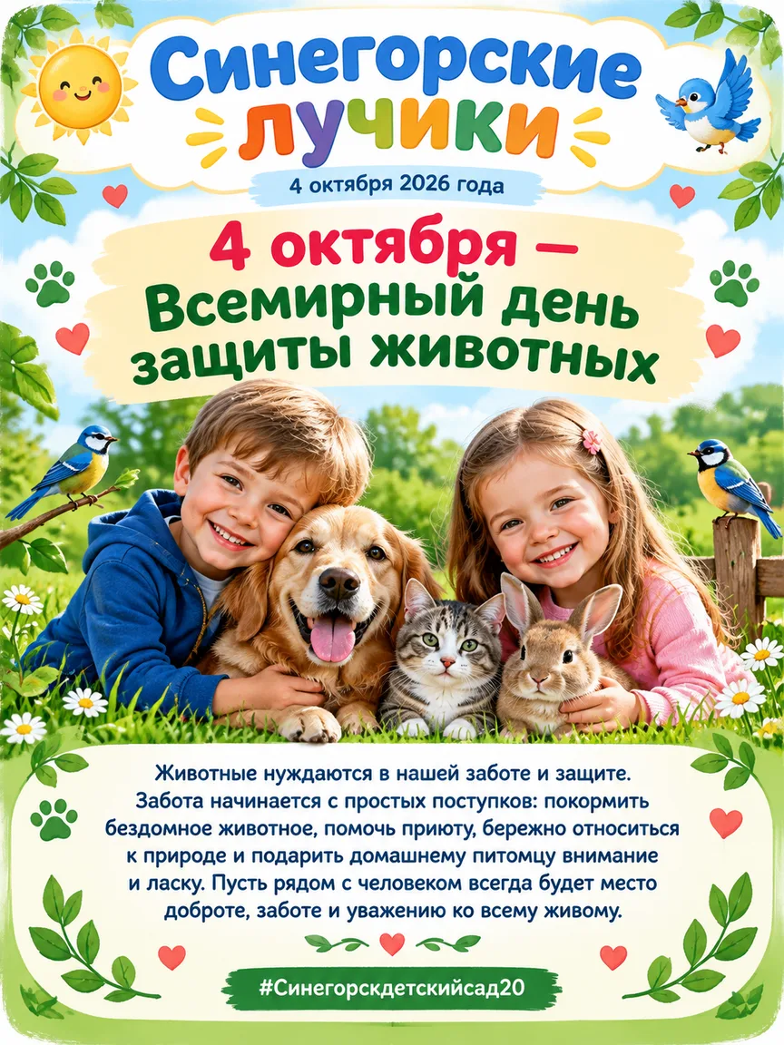 🐾🌍 4 октября — Всемирный день защиты животных 🐶🐱