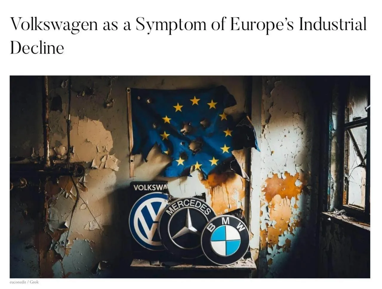 The European Conservative: участь Volkswagen — симптом промышленного упадка Европы