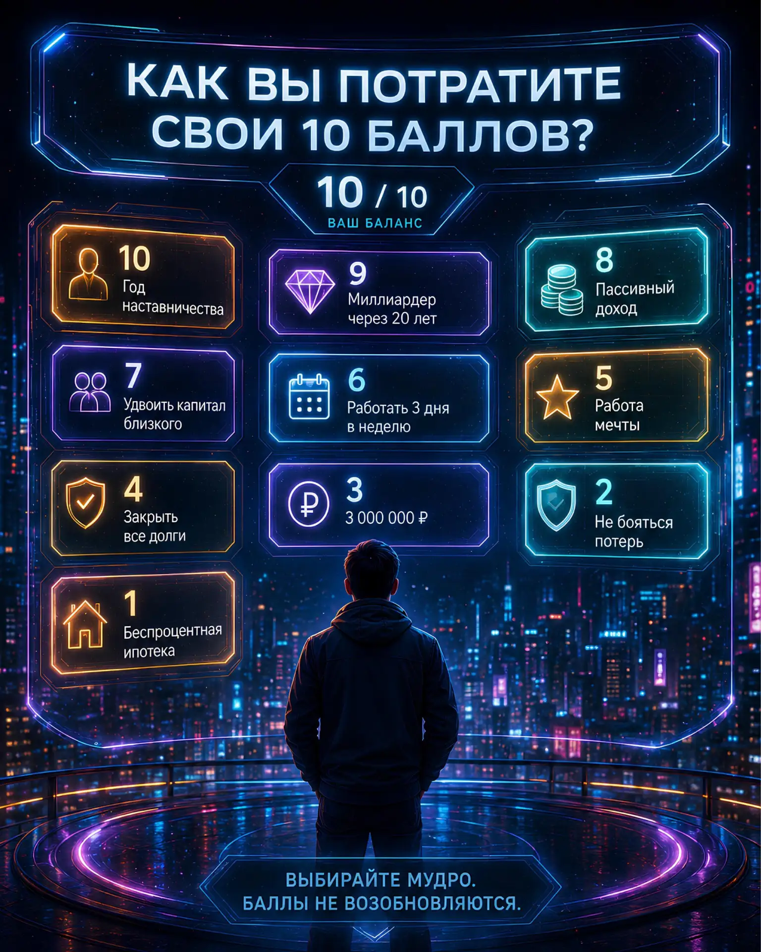 У вас есть только 10 баллов. Что выберете?

10 баллов – Год личного наставничества Шамиля Аляутдинов