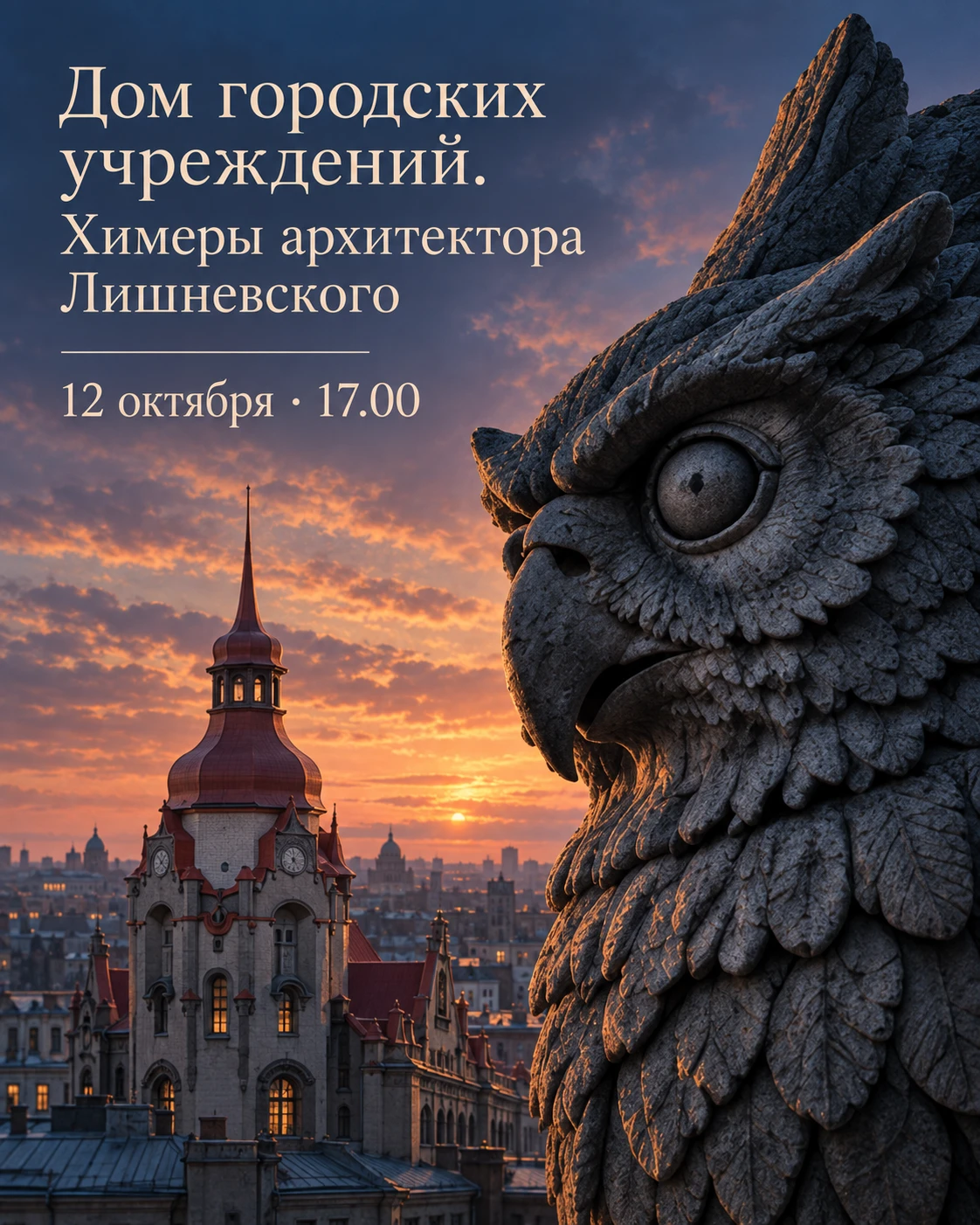 🦉 Дом городских учреждений. Химеры архитектора Лишневского