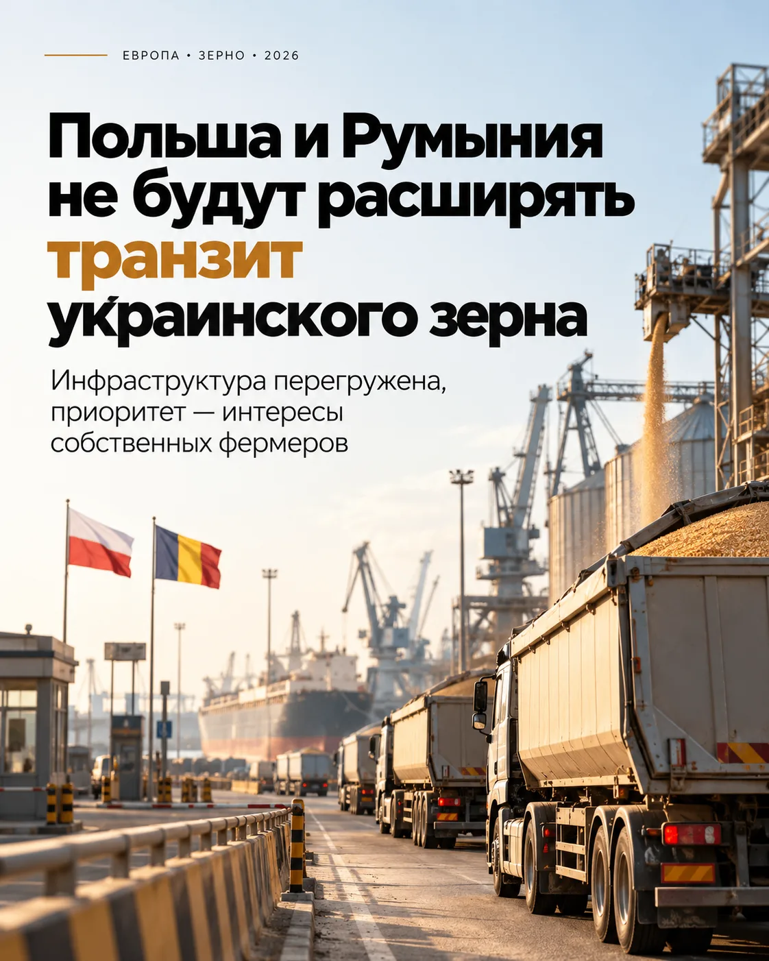 🚛 Польша и Румыния не будут расширять транзит украинского зерна
