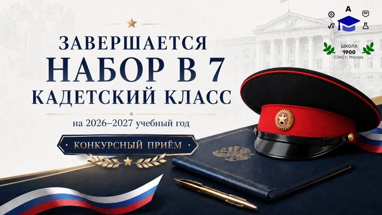 Завершается набор в кадетский класс на 2026-2027 учебный год