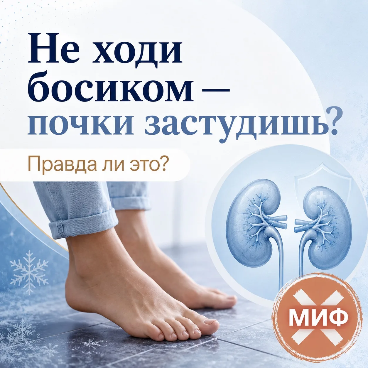 Воспаление почек от холодного пола: может ли такое быть?

Добрый день, уважаемые подписчики и гости 