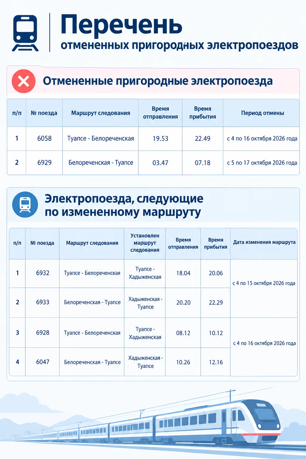 Информация для гостей и жителей Апшеронского района об изменении маршрутов и отмене отд...