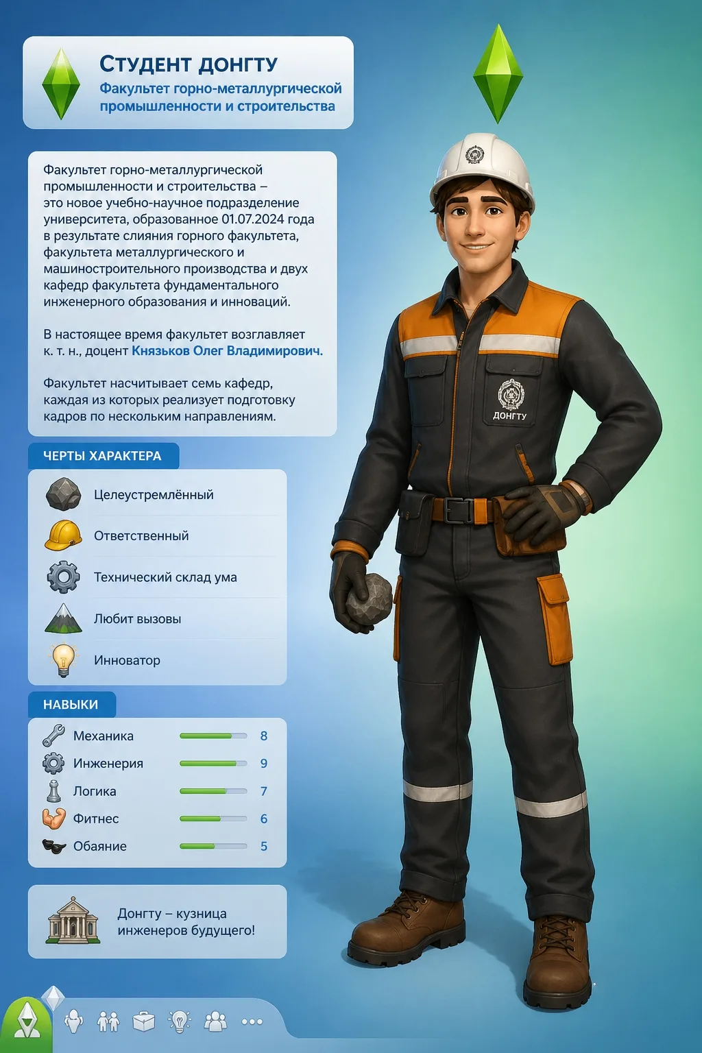 🌟Факультеты ДонГТУ как персонажи Sims