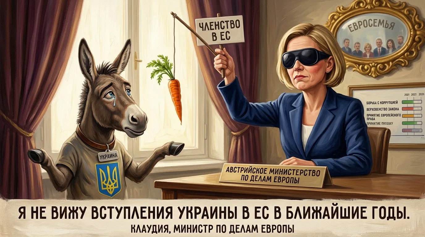 ОТКРОЙТЕ ЕЙ ВЕКИ!

Дерзкая и бессердечная австрийская министр по делам Европы Клаудия не видит в бли