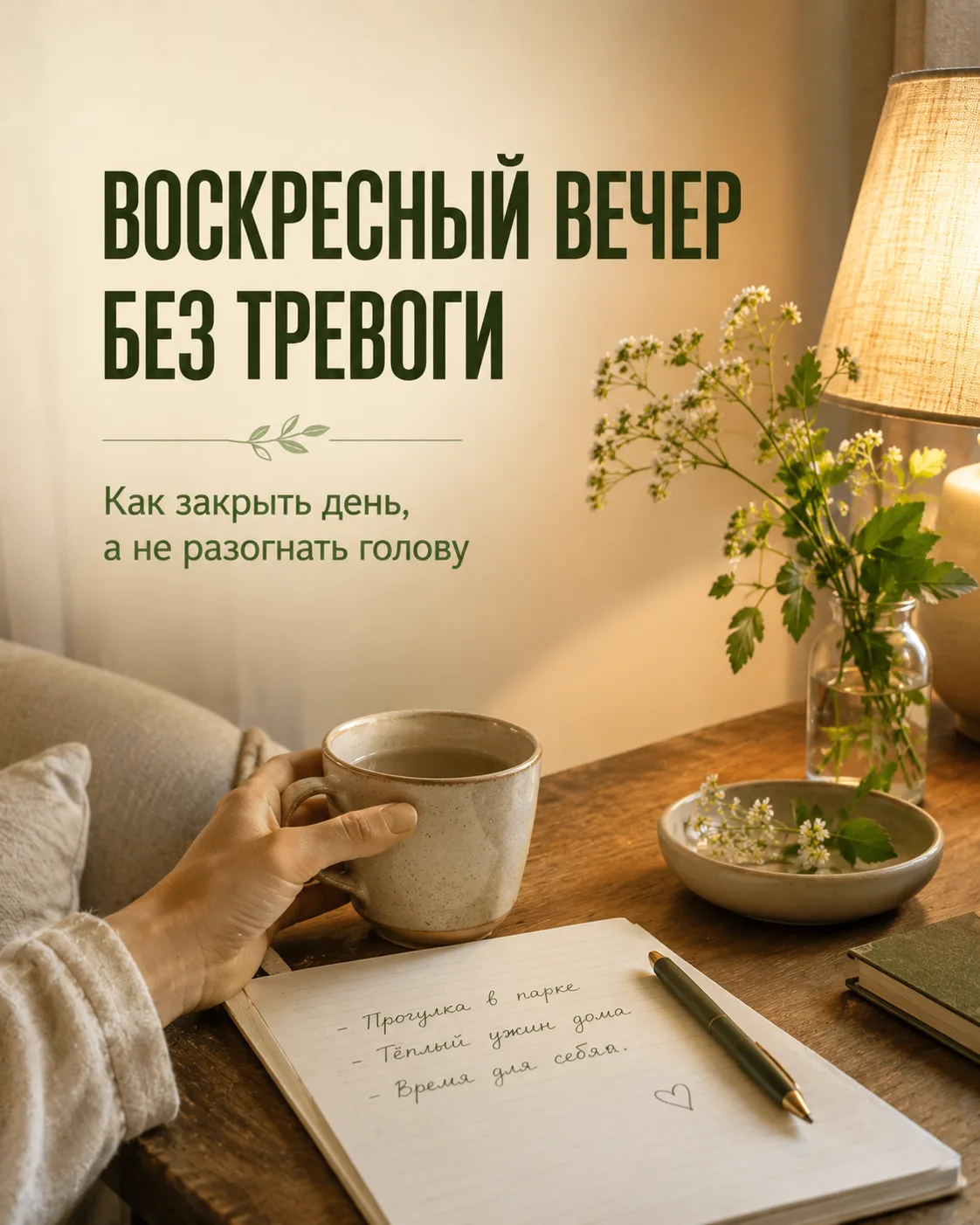ВОСКРЕСНЫЙ ВЕЧЕР БЕЗ РАЗГОНА
Воскресенье вечером вроде бы надо отдыхать, но голова уже ушла в понеде