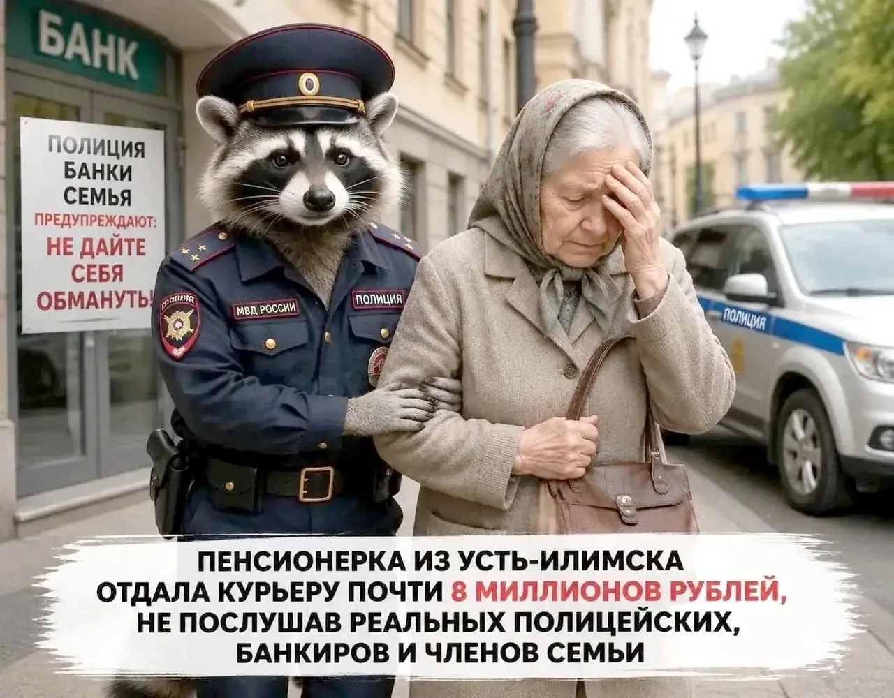 ‼️ 66-летняя пенсионерка из Усть-Илимска отдала курьеру мошенников почти 8 миллионов рублей, не посл