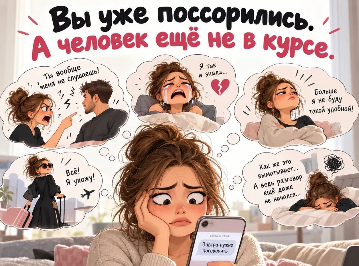 Вы уже поссорились. А человек ещё не в курсе 😅