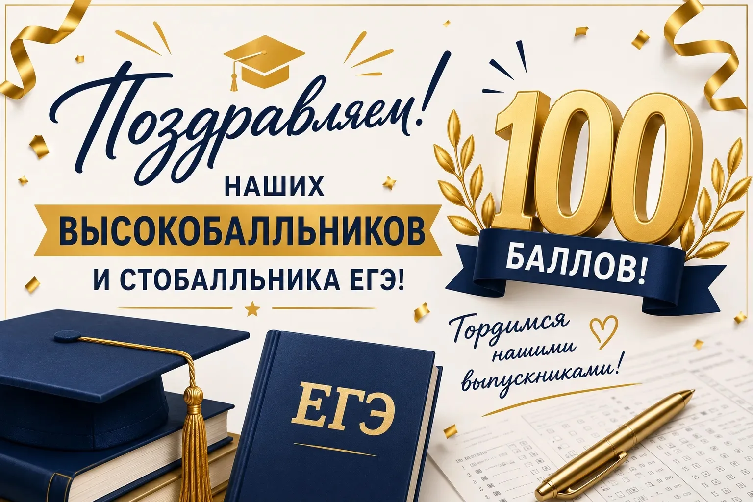 🎉 Поздравляем наших высокобалльников и стобалльника ЕГЭ! 🎉

С радостью сообщаем о первых высоких р