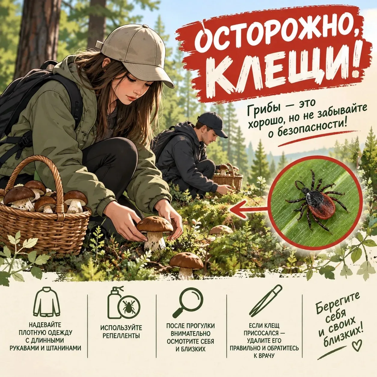 Клещи всё ещё активны: как защититься осенью? ️