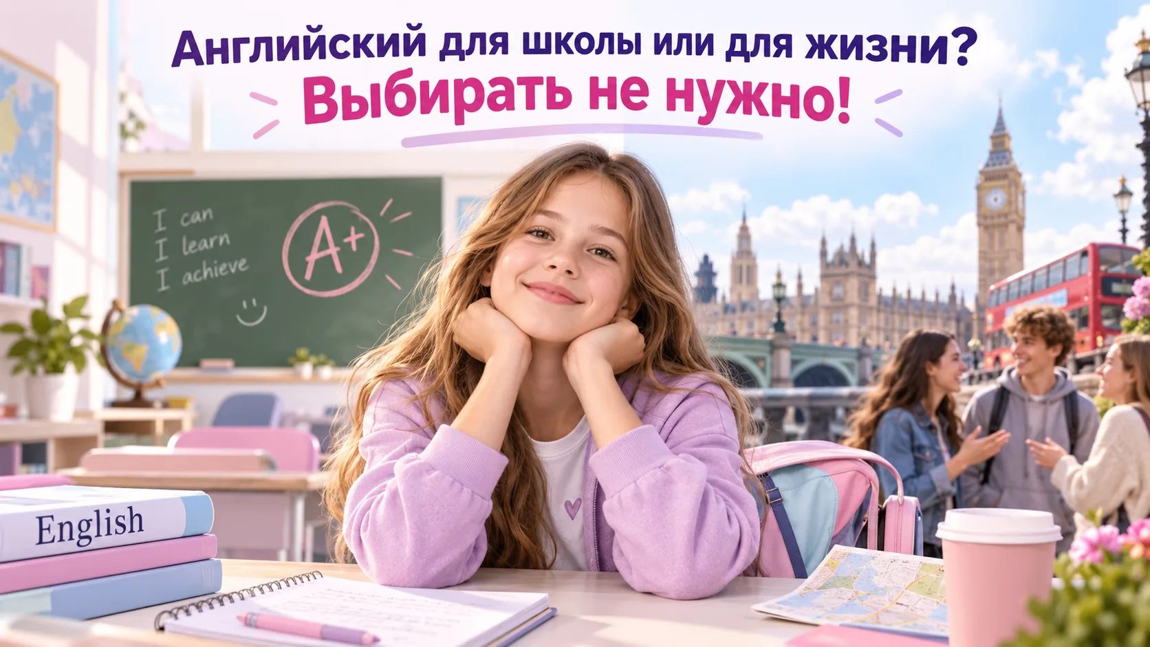 Выбираете между английским для школы и для жизни? Выбирать не нужно!