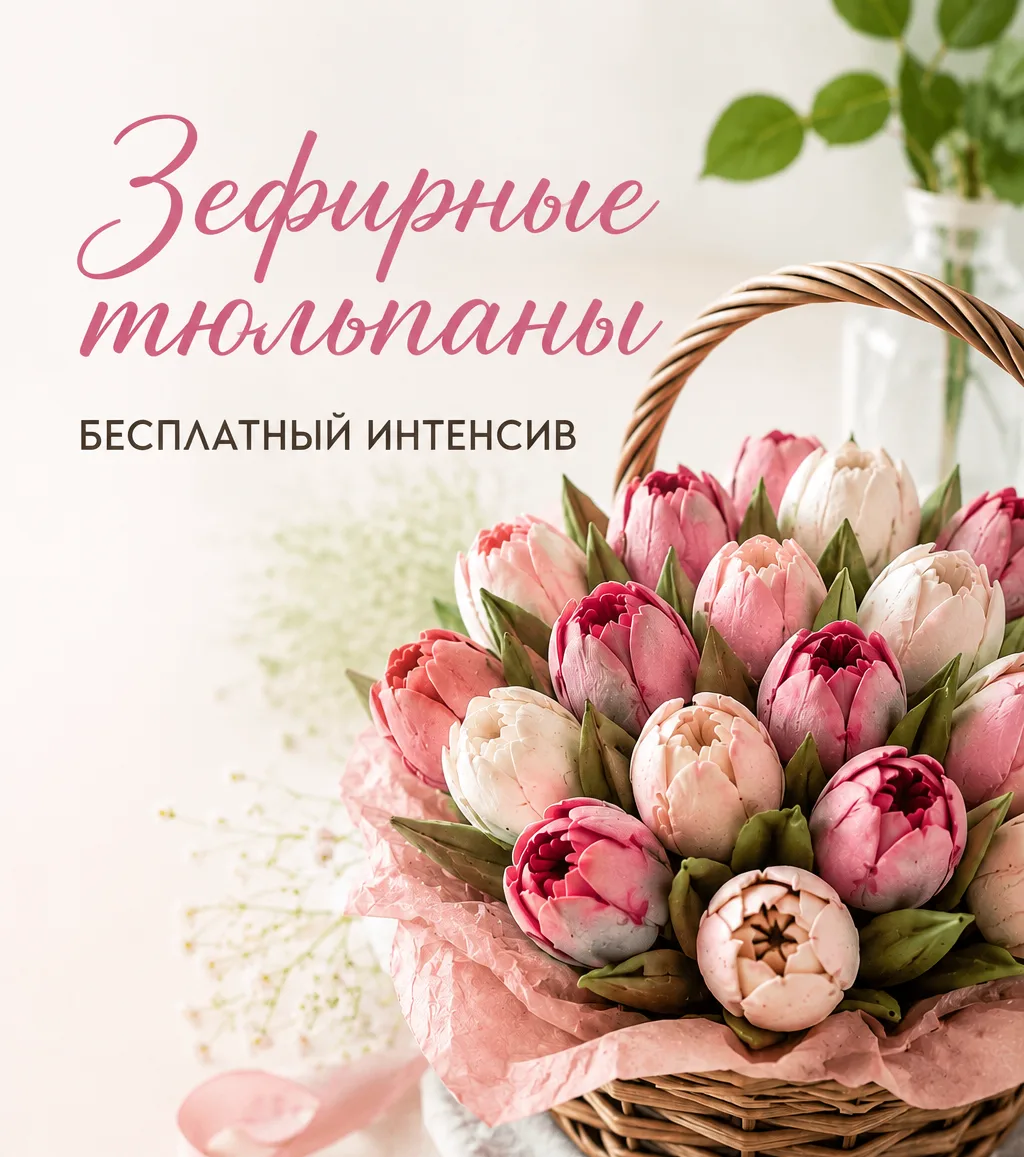 🌷 Бесплатный интенсив по зефирным тюльпанам уже ждёт Вас!

Многие думают, что зефирные тюльпаны — э