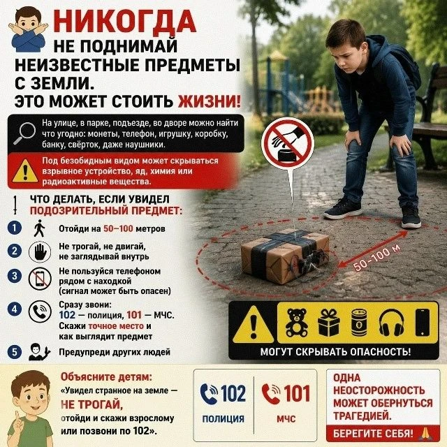 НИКОГДА не поднимай неизвестные предметы с земли. Это может стоить жизни