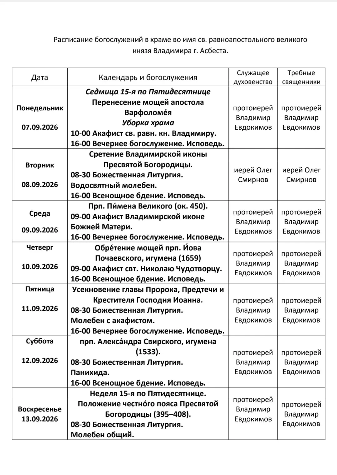 Храм во имя равн. князя Владимира, г. Асбест
