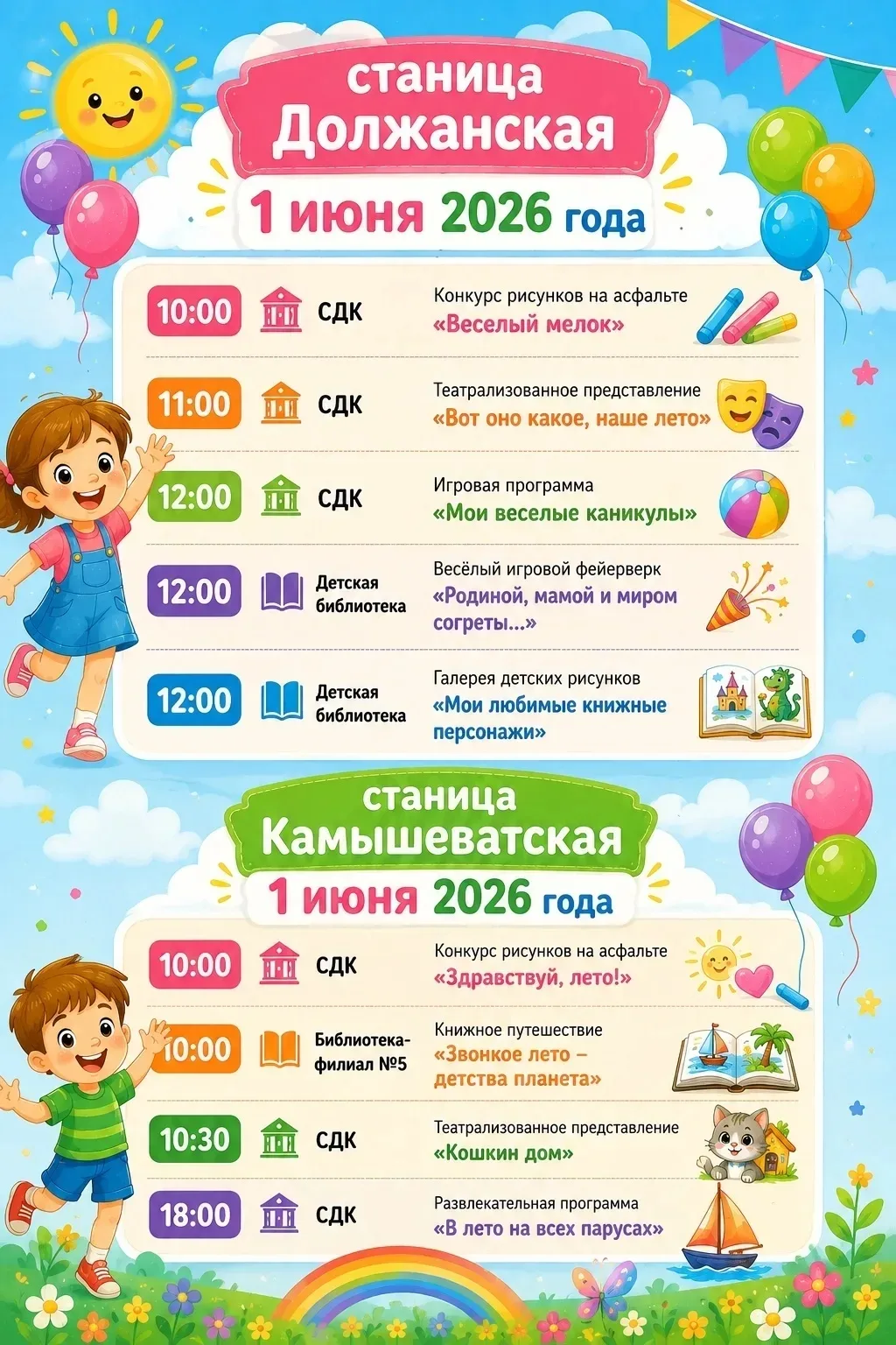 Афиша мероприятий 1 июня 🎈