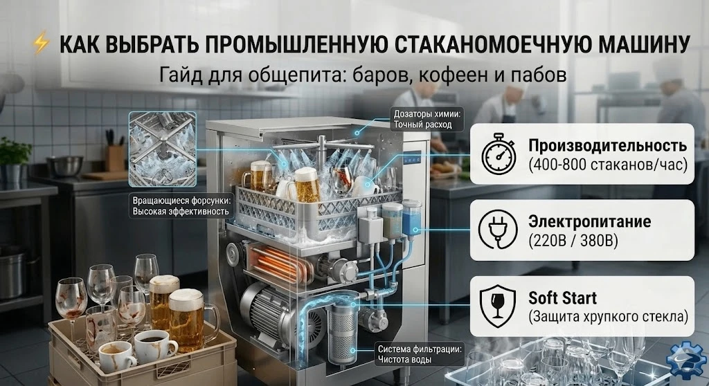 🥂 Как выбрать профессиональную стаканомоечную машину: Гайд для баров и кофеен