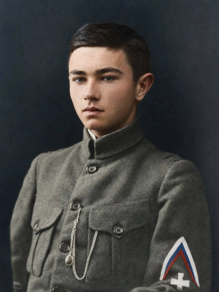Ганс Артурович Гофман (1901 г.р.) – нижний чин Балтийского полка времен Гражданской войны. Раскрашен
