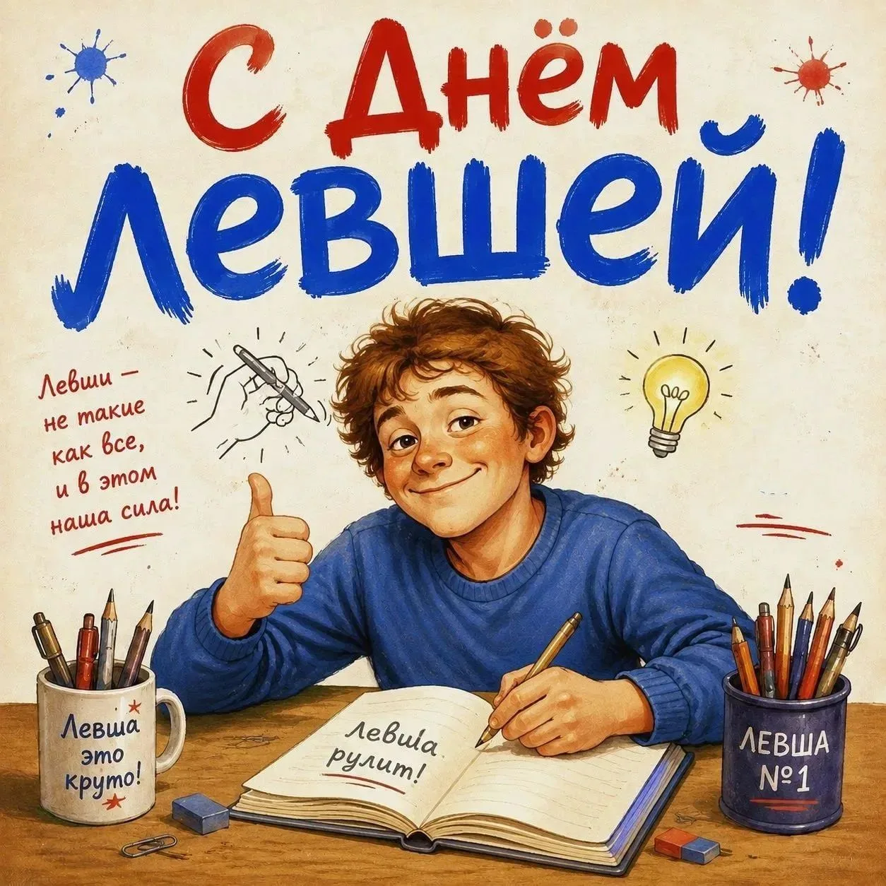 ✍️ 13 августа — Международный день левшей 💚