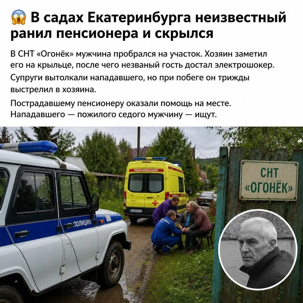 В садах Екатеринбурга неизвестный ранил пенсионера и скрылся
