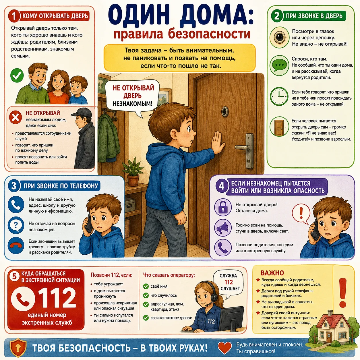 🏠Один дома: правила безопасности для школьника