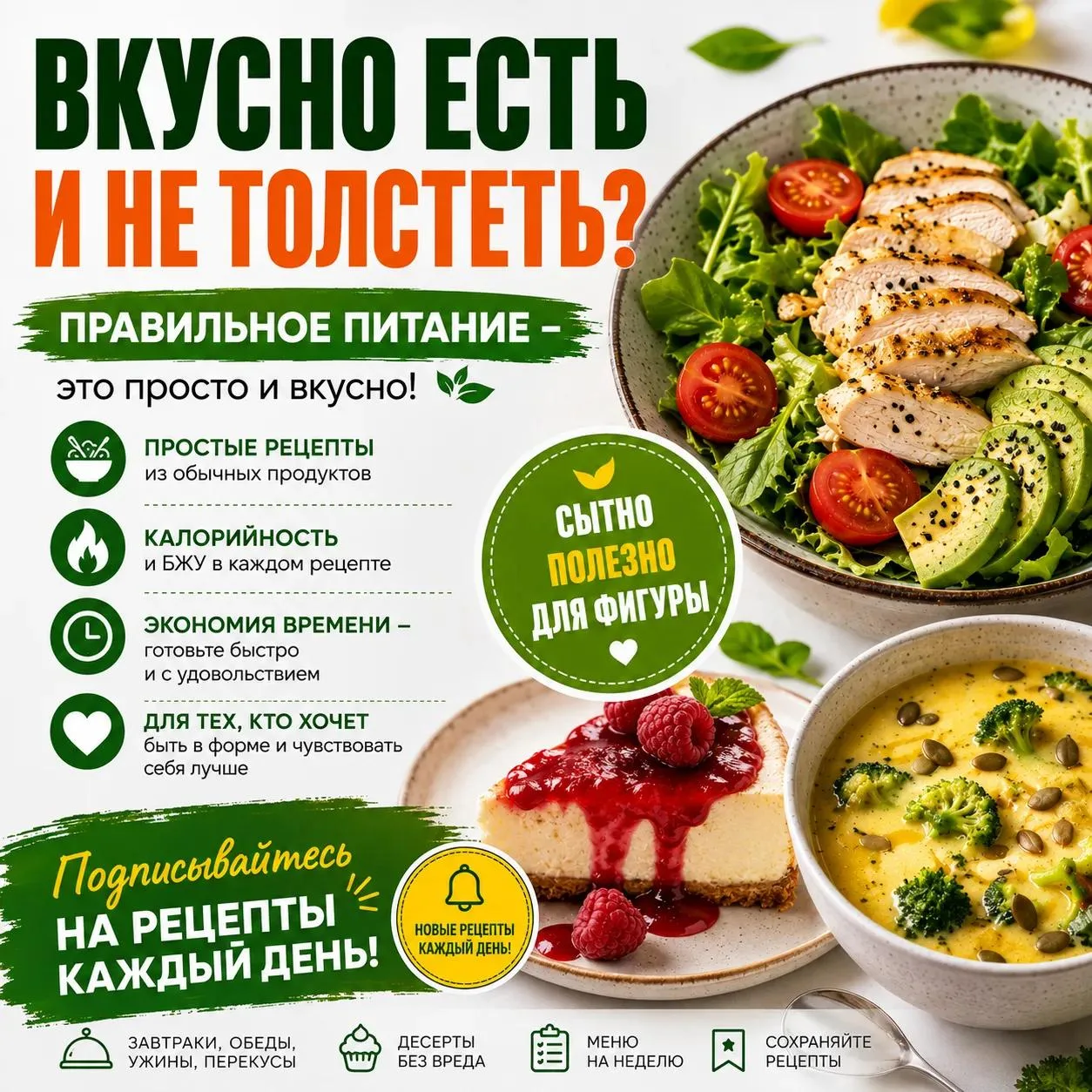 🥗 ХОТИТЕ ЕСТЬ ВКУСНО — И НЕ НАБИРАТЬ ЛИШНИЕ КИЛОГРАММЫ?