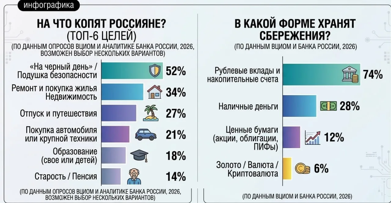 Кто, сколько и на что копит в России?
