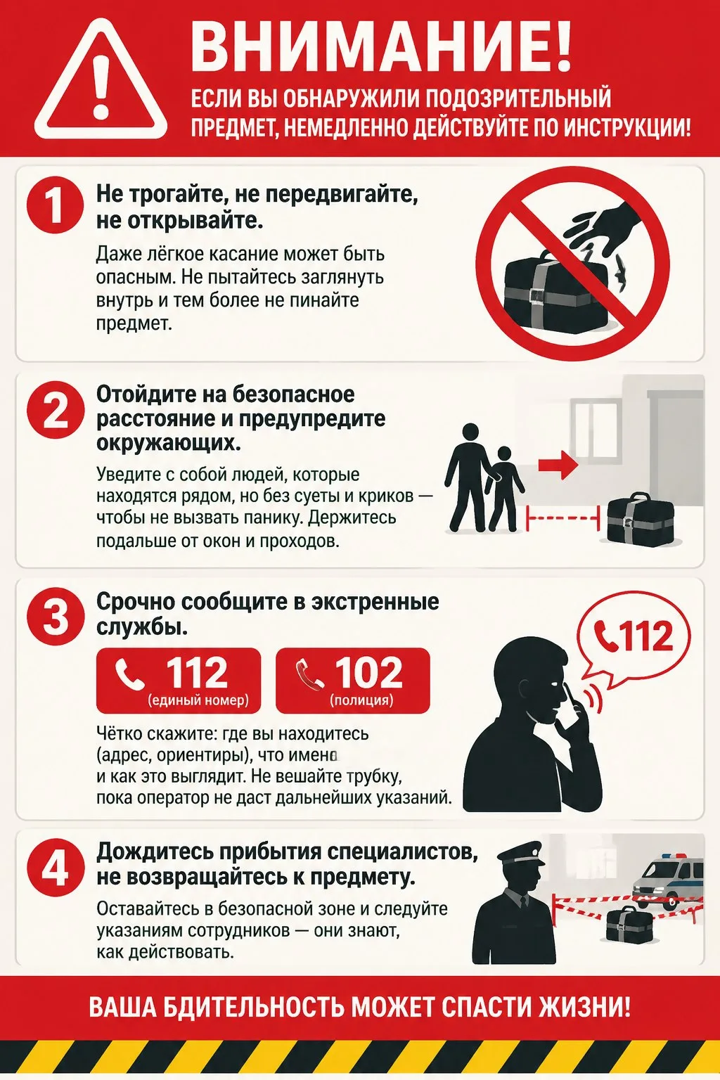 🚨 Что делать при обнаружении подозрительного предмета: простой алгоритм из 4 шагов 🚨Е...