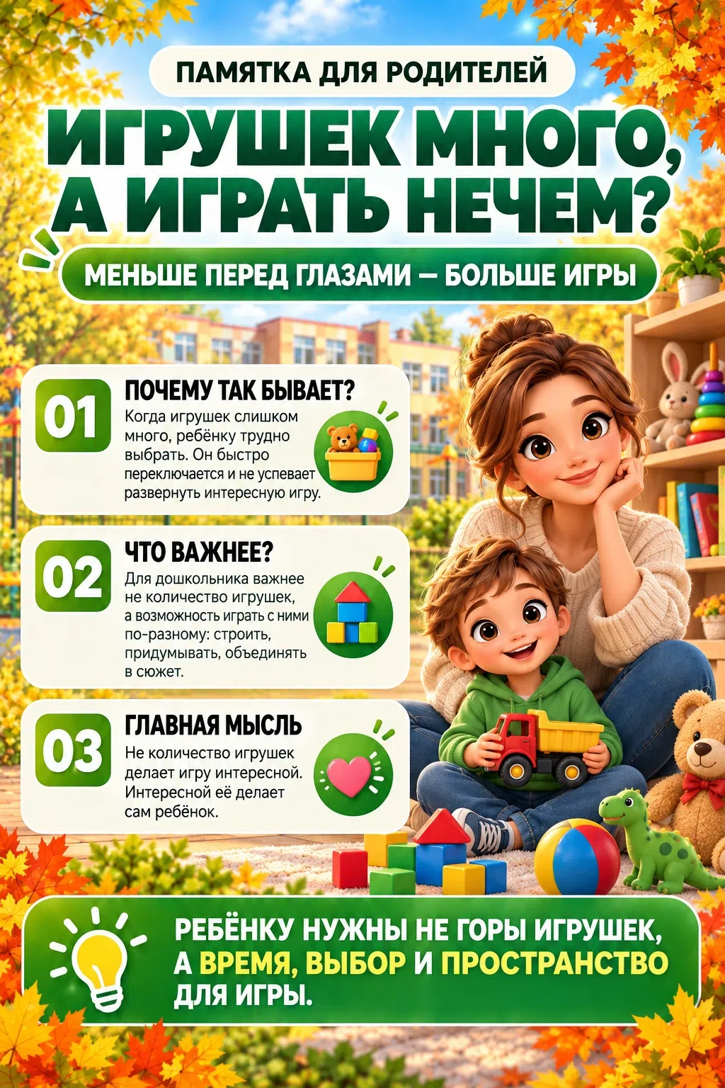Игрушек много, а ребёнок всё равно говорит: «Мне нечем играть»? 🧸