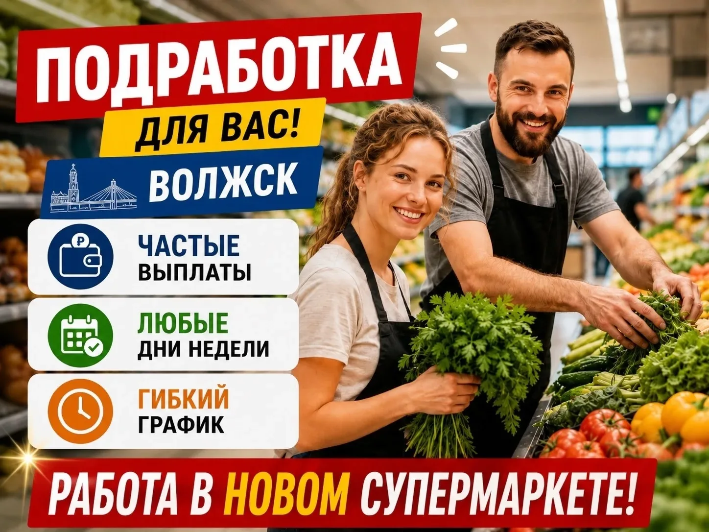 В связи с открытием нового супермаркета в Волжске