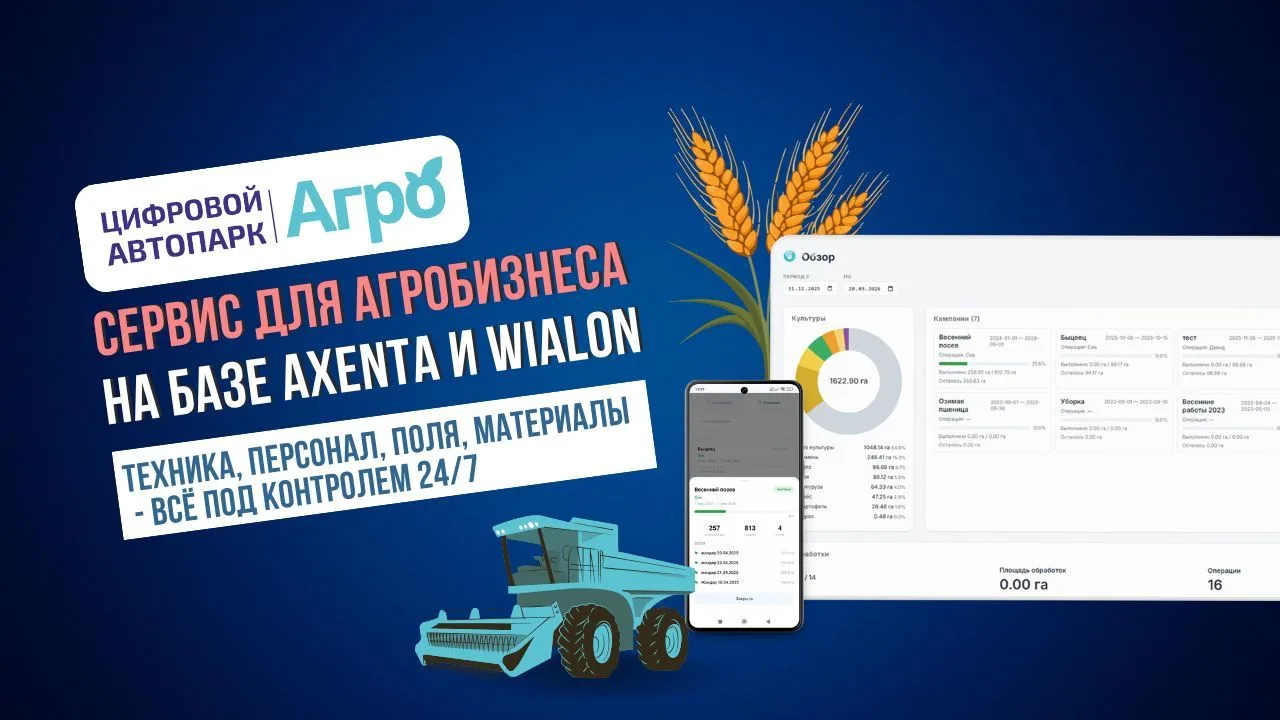 🎥 Видео обзор сервиса Цифровой Автопарк – АГРО: управление техникой, персоналом, полям...