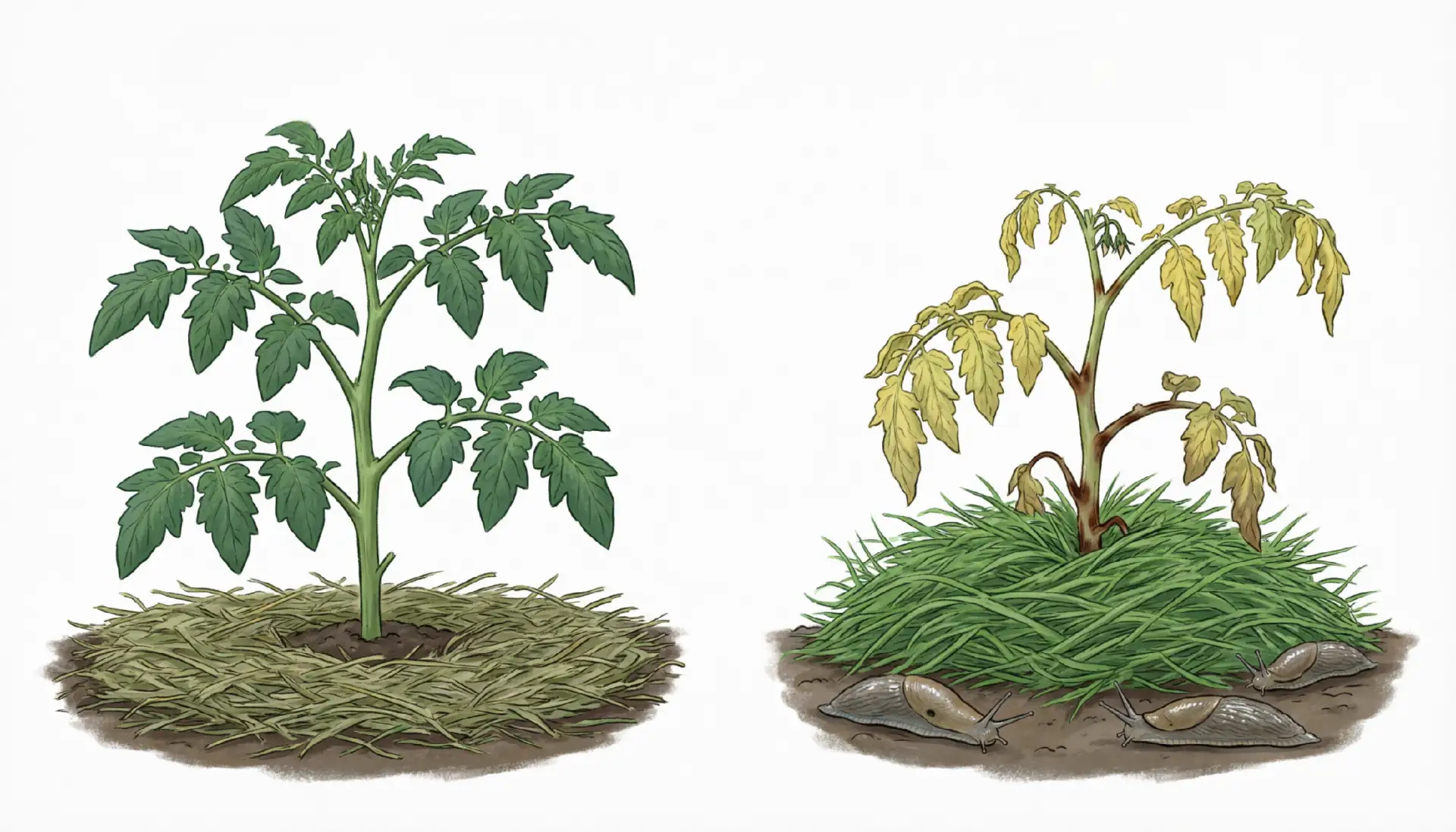 🌿 МУЛЬЧА, КОТОРАЯ ВРЕДИТ: почему толстый слой травы губит посадки!
Накосили газон и высыпали на гря