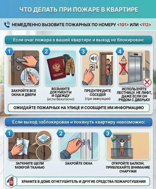 Что делать при пожаре в квартире?