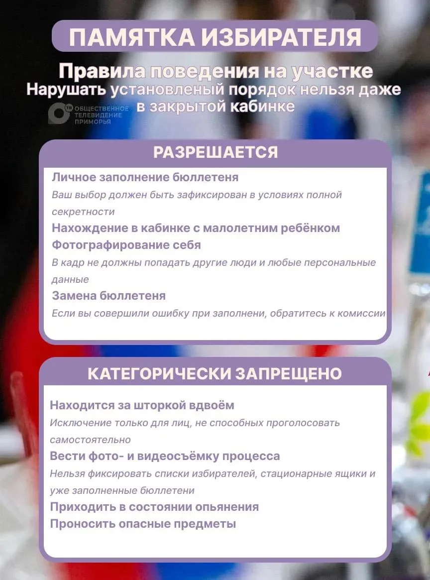 Делимся памяткой о правилах поведения на избирательном участке