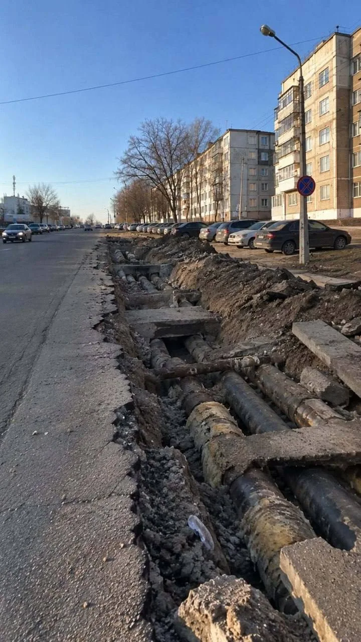 🚧 Мира, 47: раскопали теплотрассу, дома ждут тепла