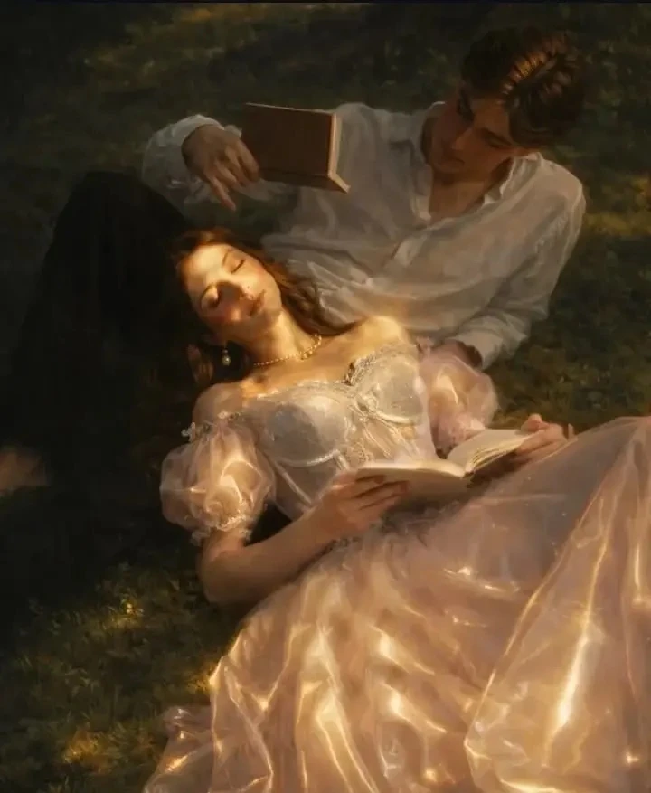 Еᴄᴧи ᴛы ᴨᴏниʍᴀᴇɯь ϶ᴛᴏᴛ ᴛᴇᴋᴄᴛ, ᴛʙᴏй уᴩᴏʙᴇнь B1  A young couple is lying on the grass in a peaceful ga