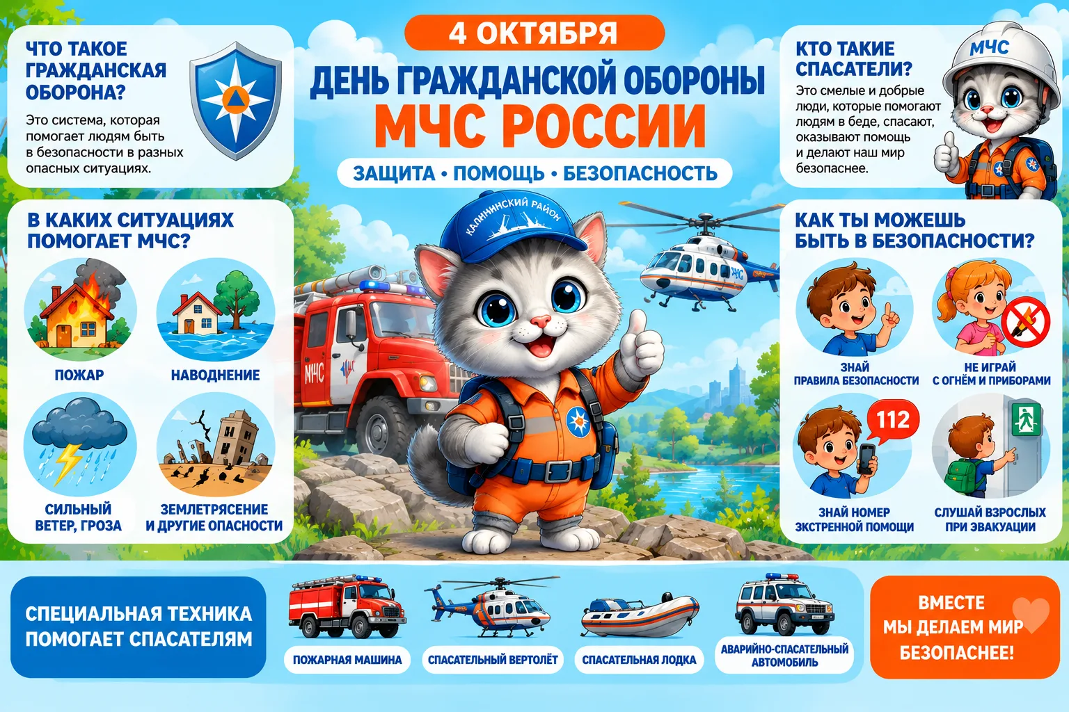 🦺 4 октября — День гражданской обороны МЧС России!