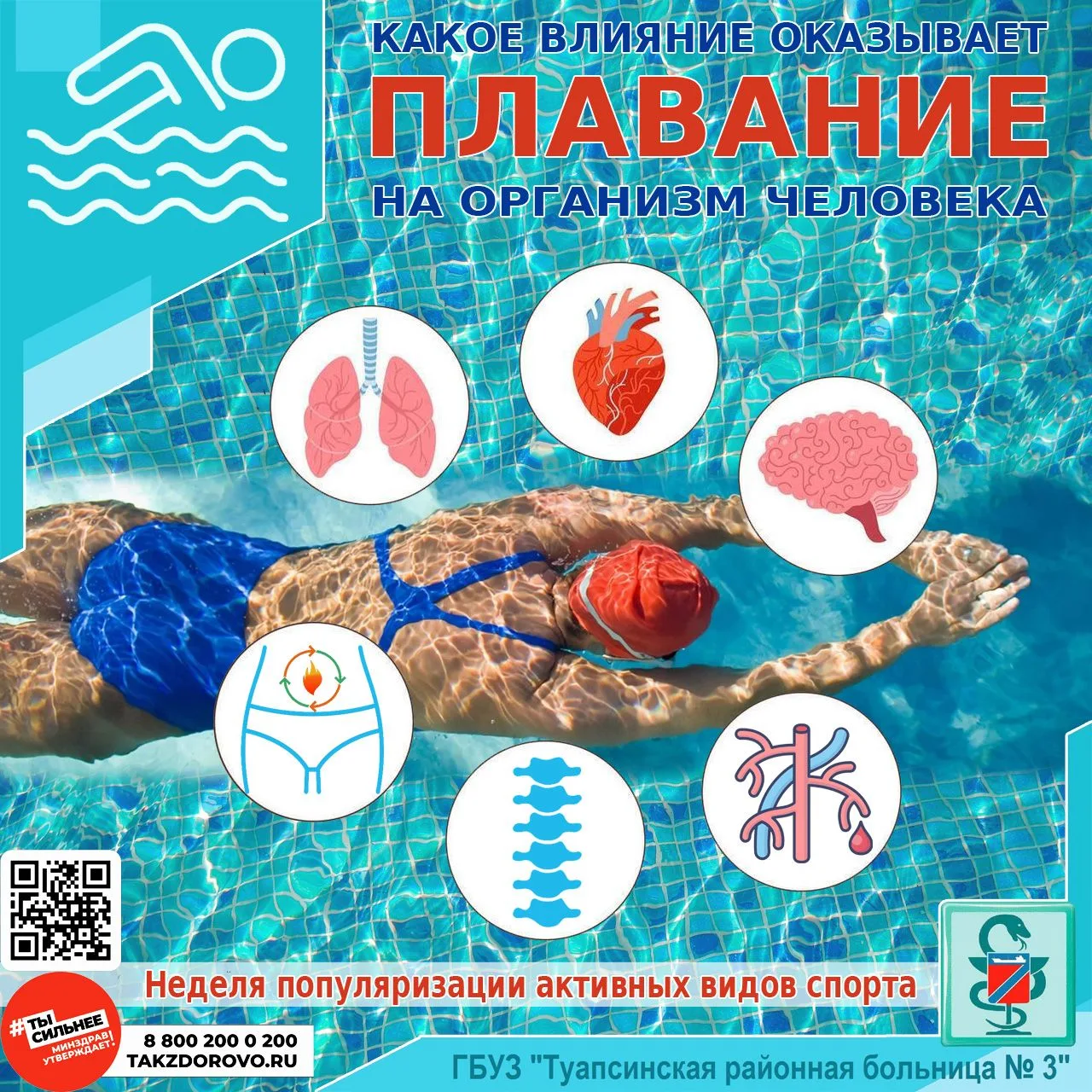 КАКОЕ ВЛИЯНИЕ ОКАЗЫВАЕТ ПЛАВАНИЕ НА ОРГАНИЗМ ЧЕЛОВЕКА