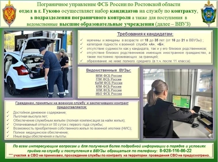 Пограничное управление ФСБ России по Ростовской области отдел в г.Гуково осуществляет н...
