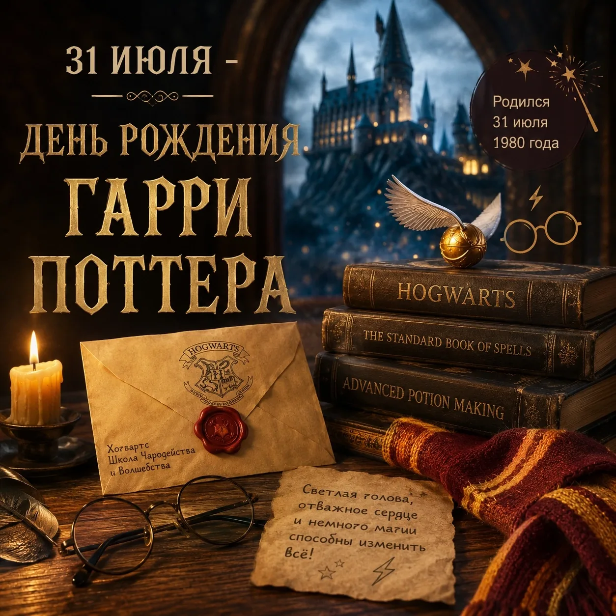 31 июля - День Рождения Гарри Поттера


Ежегодно, в последний день июля, поклонники саги Джоан Роули