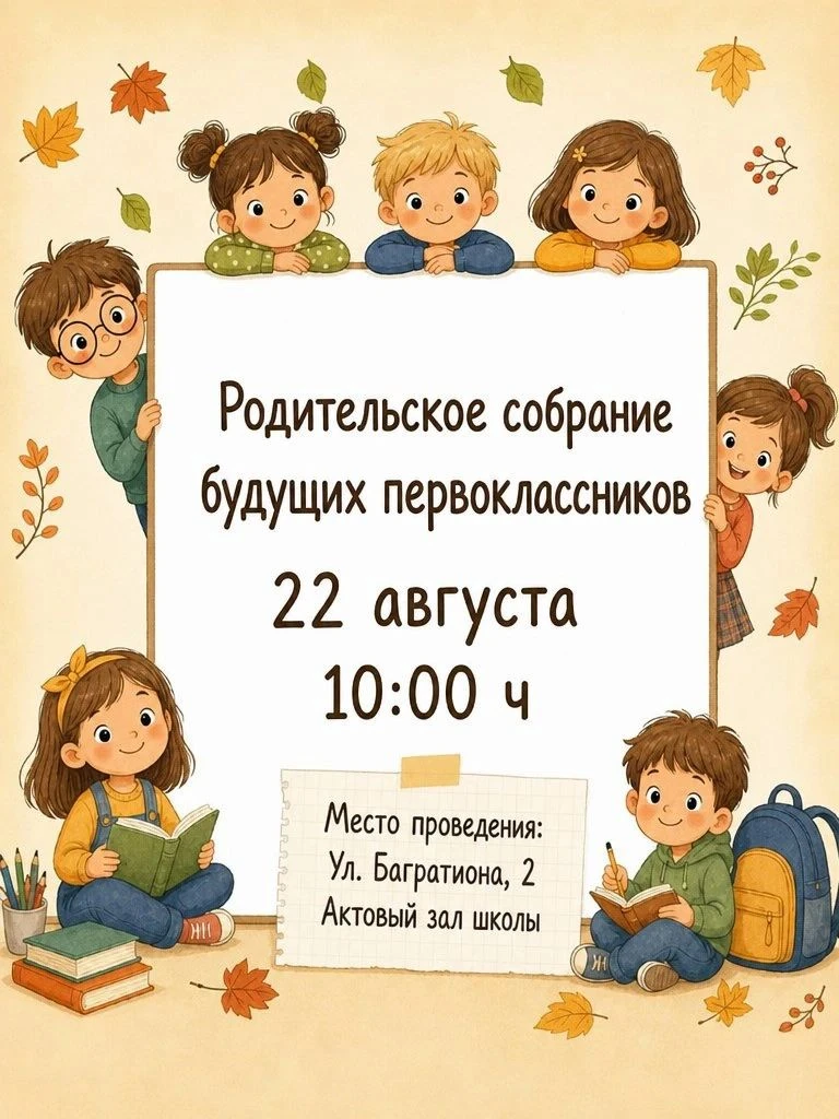 👩‍🏫 22 августа 2026 года в 10:00 состоится организационное собрание для родителей буд...